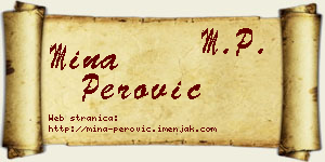 Mina Perović vizit kartica